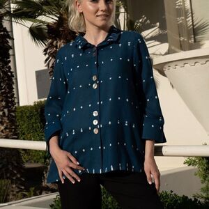 Fridaze Elsie Linen Jacket Size Small Lagenlook Artsy Wrinkle Resistant